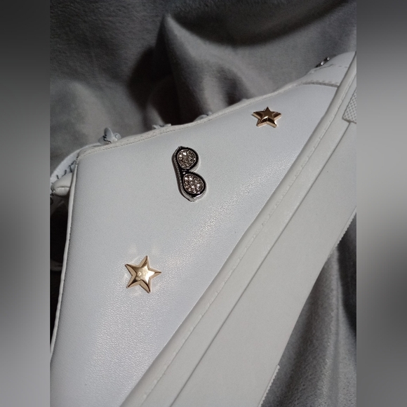 NWOT Karl Lagerfeld Paris Cordelia Leather Mule White Ladies 8.5 Embellished - Picture 10 of 11